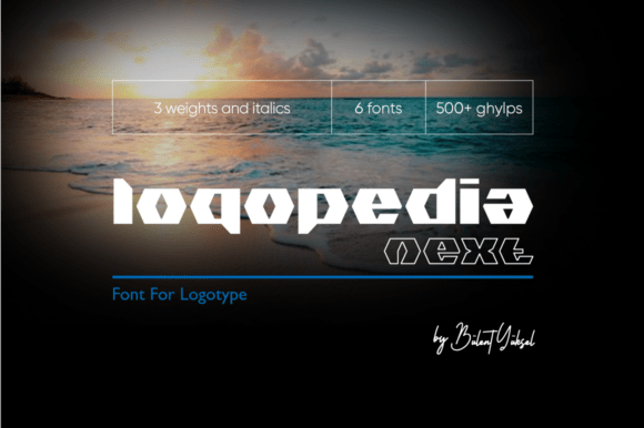Logopedia Next: Geometric Display Font for Bold Digital Campaigns